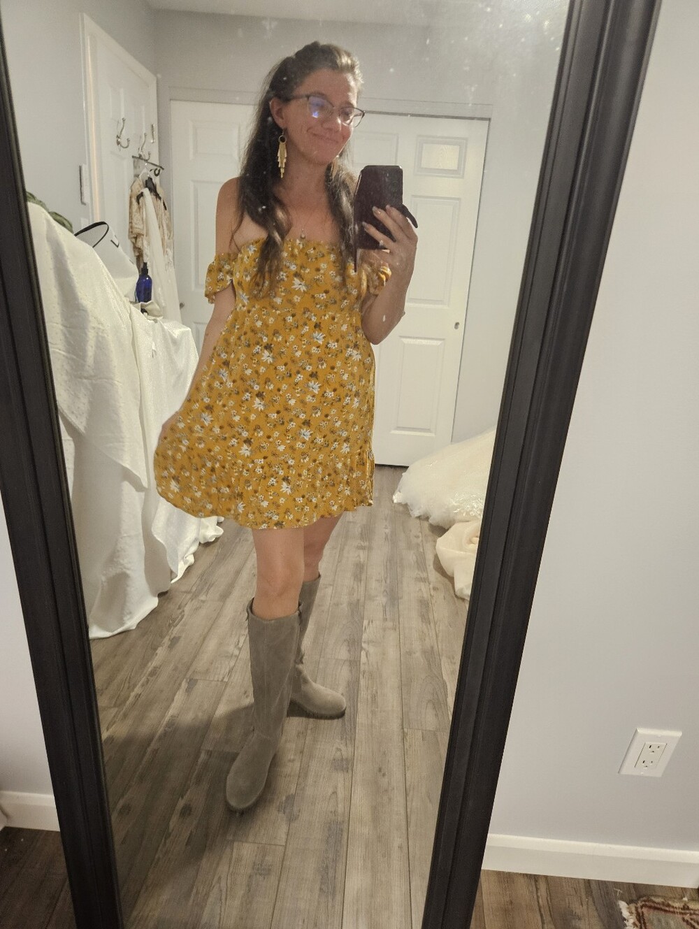 Target Mustard Floral Ruffle Dress